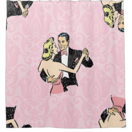 Tanzpärchen Vintager rosa Ballsaal Duschvorhang