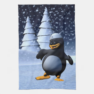 Tanzpinguin Geschirrtuch