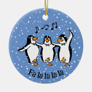 Tanzpinguine Design Keramik Ornament