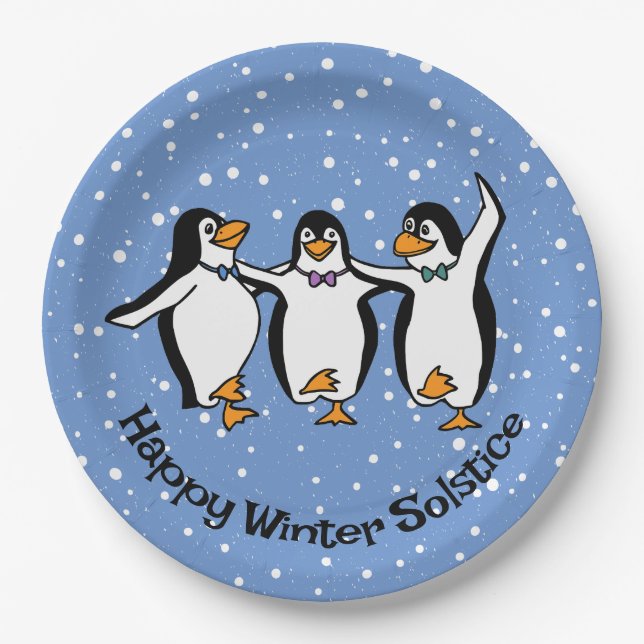 Tanzpinguine Design Paper Plate Pappteller (Vorderseite)