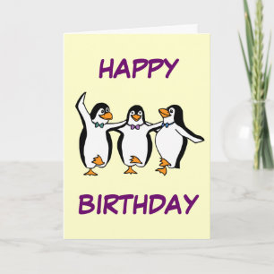 Tanzpinguine Geburtstagkarte Karte