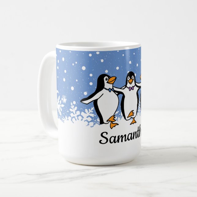Tanzpinguine Kaffeetasse (Vorderseite Links)