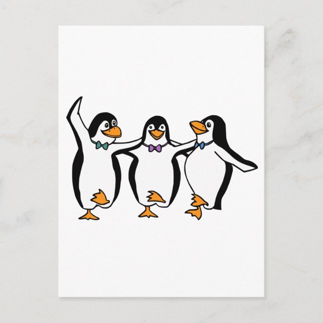 Tanzpinguine Postkarte (Vorderseite)