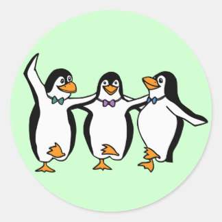 Tanzpinguine Runder Aufkleber