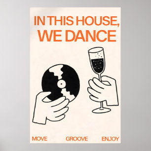 Tanzposter, moderne Typografie Wandkunst, Musik Poster