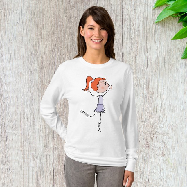 Tanzprincess Niedlich Ballerina Strichmännchen T-Shirt (Von Creator hochgeladen)