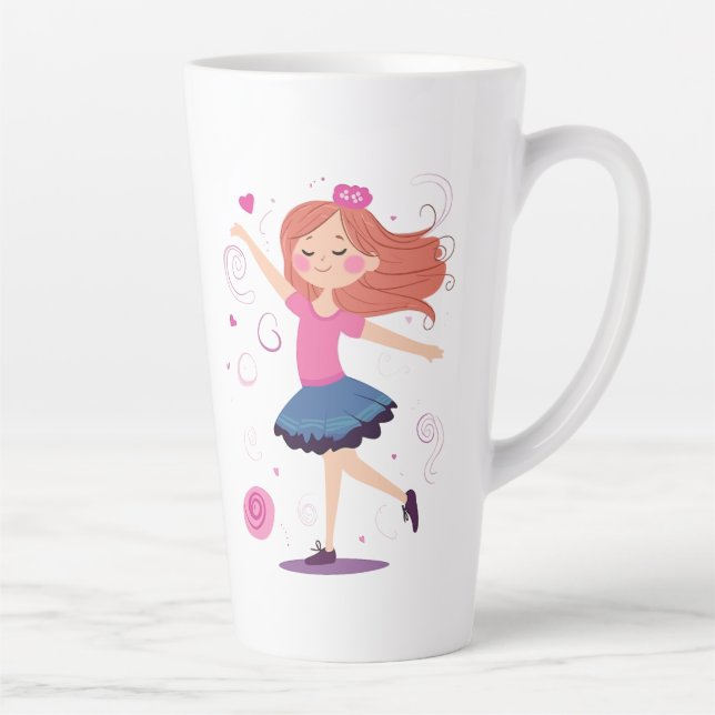 Tanzprinzessin Ballerina Latte Tasse (Rechts)