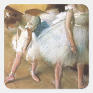 Tanzprüfung von Edgar Degas, Vintage-Ballett Quadratischer Aufkleber