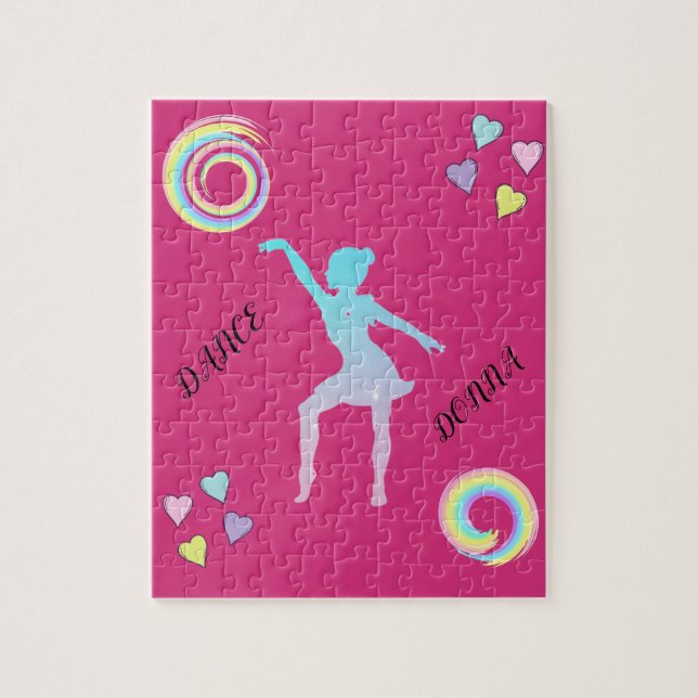 Tanzpuzzle mit Herzen & Wirbel. Puzzle (Vertikal)