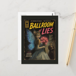 Tanzsaal der Lügen Feen-Kitty-Faux-Buchcover Postkarte