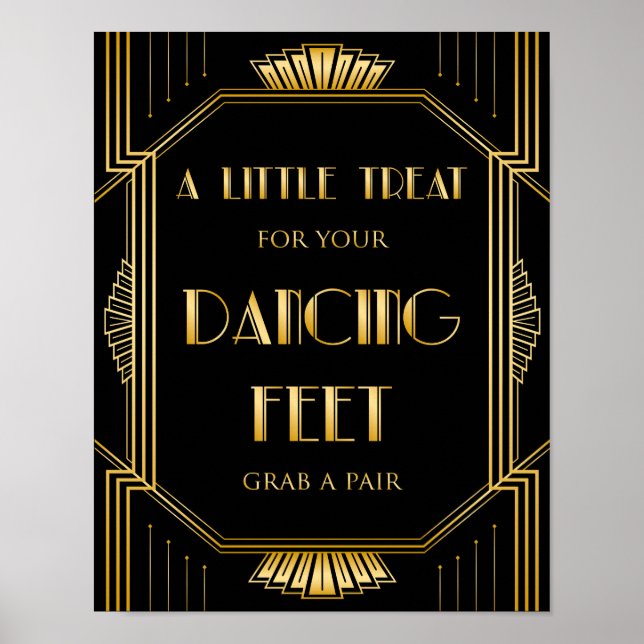 Tanzschuhe Hochzeitszeichen | Gatsby Art Deco Poster (Vorne)