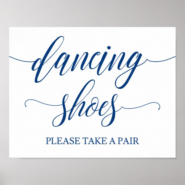 Tanzschuhe Hochzeitszeichen in Navy Blue Poster (Vorne)