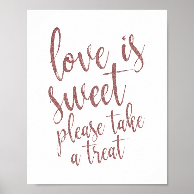 Tanzschuhe Rose Gold Glitzer 8x10 Hochzeitszeichen Poster (Vorne)