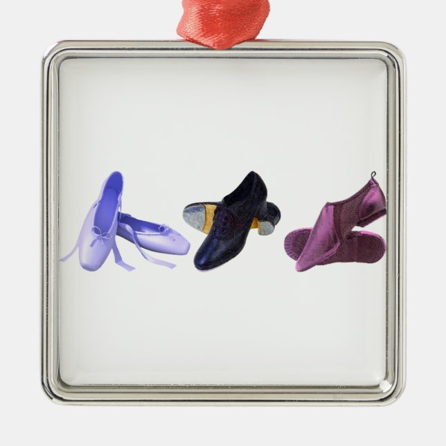 Tanzschuhe Silbernes Ornament (Vorne)