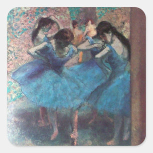 TANZSCHULE /BALLERINA BALLETTTÄNZER IN BLAU QUADRATISCHER AUFKLEBER