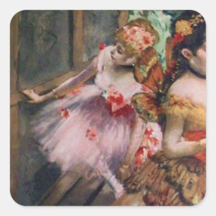 TANZSCHULE /BALLERINA BALLETTTÄNZER IN ROSA QUADRATISCHER AUFKLEBER