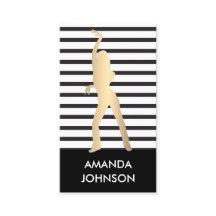 Tanzschule Schwarz-weiß Strips QR Code Gold