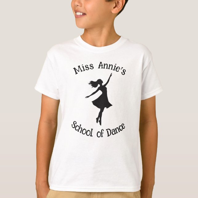 Tanzschule Silhouette Anpassbar T-Shirt (Vorderseite)