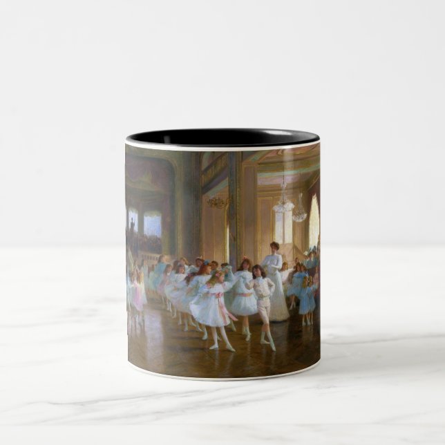 Tanzshow (Ballettklasse für junge Tänzer) Zweifarbige Tasse (Mittel)