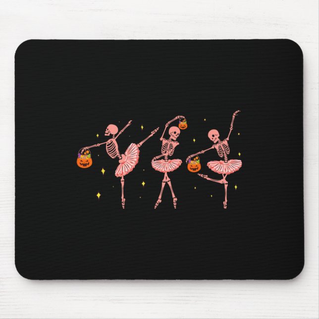 Tanzskeleton Ballerina Halloween Jack O Lanter Mousepad (Vorne)