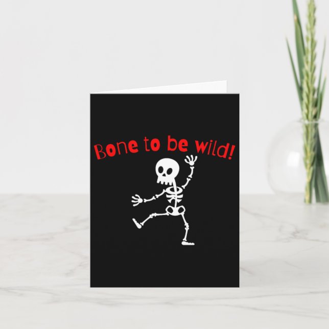 Tanzskeleton Halloween Funny Bone Wild Karte (Vorderseite)