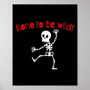 Tanzskeleton Halloween Funny Bone Wild Poster