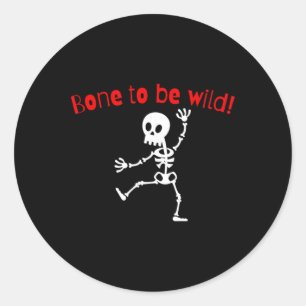 Tanzskeleton Halloween Funny Bone Wild Runder Aufkleber