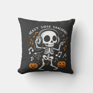 Tanzskeleton Halloween Music Party T - Shirt Kissen