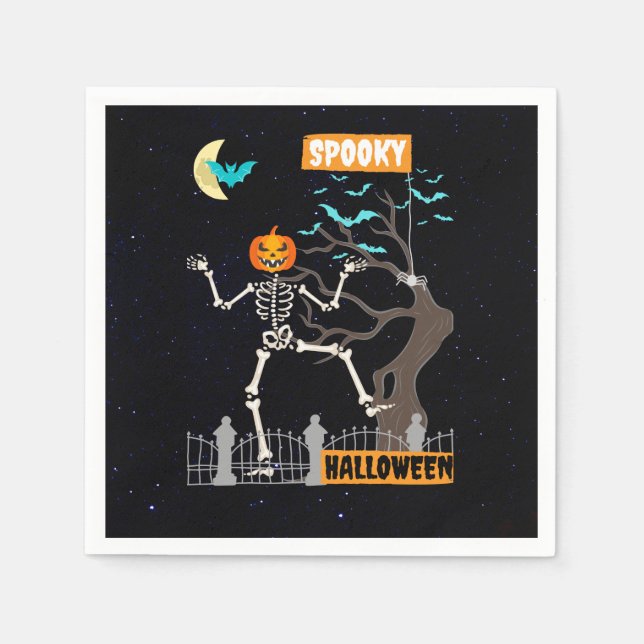 Tanzskeleton Halloween Paper Napkins Serviette (Vorderseite)