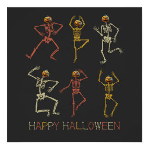 Tanzskeleton Halloween Shirt, KürkenkHalloween Poster