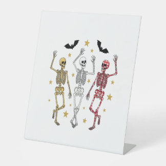 Tanzskeleton Halloween Sockelschild