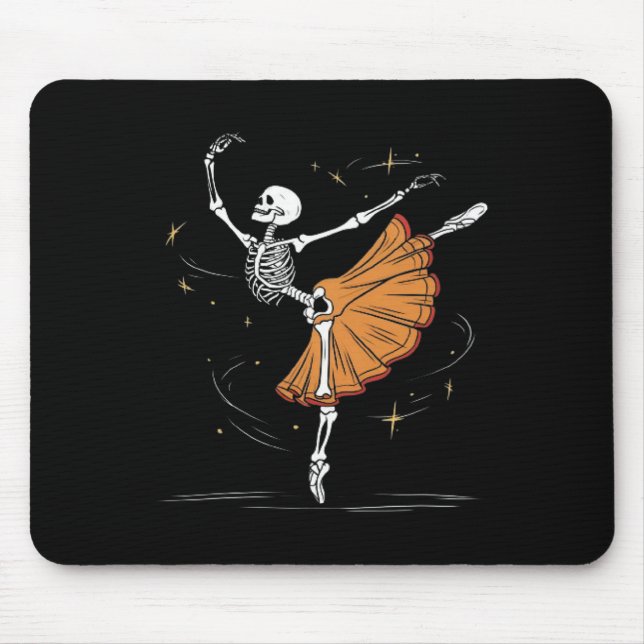 Tanzskeleton Llerina Llet Tanz Halloween Mousepad (Vorne)