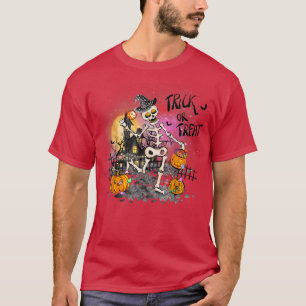 Tanzskeleton Spaß Halloween T-Shirt Spuk Haus P