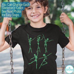 Tanzskelett Balletttänzerin grün lustig spooky T-Shirt