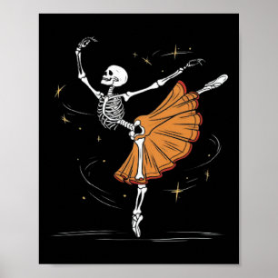 Tanzskelett Byllerina Byllet Dance Halloween Poster