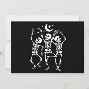 Tanzskelett Frohes Halloween Fall Skull Einladung