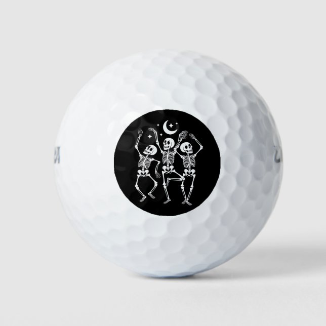 Tanzskelett Frohes Halloween Fall Skull Golfball (Vorderseite)