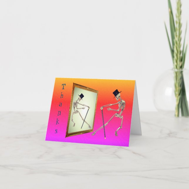 Tanzskelett Niedlich Dankeschön Karte (Vorderseite)