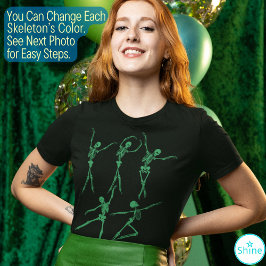 Tanzskelett spooky chic green Happy Halloween T-Shirt