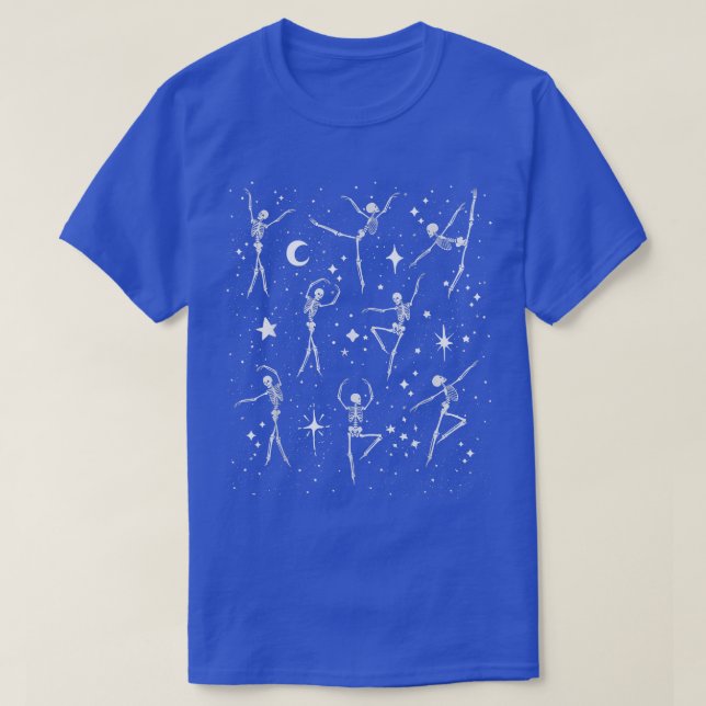 Tanzskelette Celestial Moon Funny Dancer Vint T-Shirt (Design vorne)
