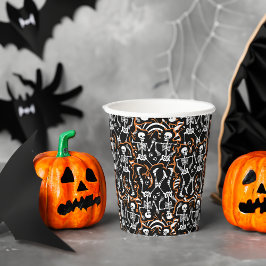 Tanzskelette Halloween oder Tag der Toten Pappbecher