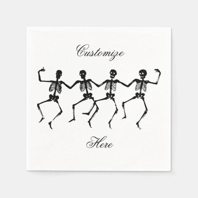 Tanzskelette Halloween Thunder_Cove Serviette (Vorderseite)