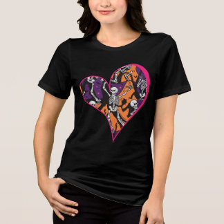 Tanzskelette Halloween & Valentine Tri-Blend Shirt