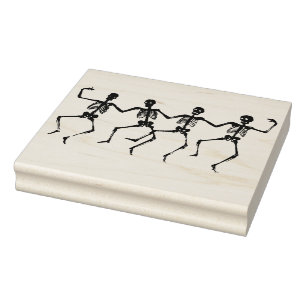 Tanzskelette Silhouette Kunst Briefmarke Gummistempel
