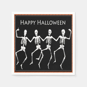 Tanzskeletts Schwarzes Halloween Serviette