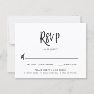 Tanzskript Black Wedding RSVP Wahlmöglichkeit Karte