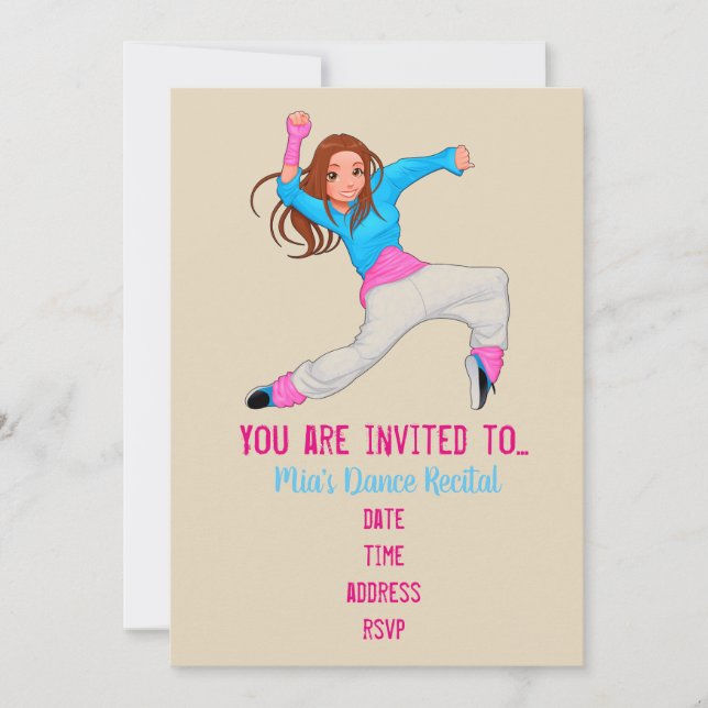 Tanzstil Moderner Tanz Erwägung Einladung (Vorderseite)