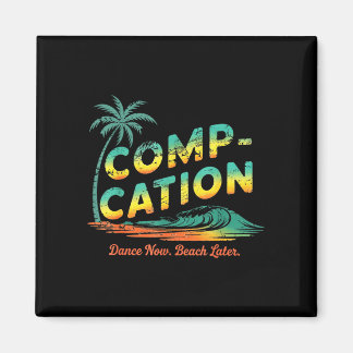 Tanzstrand später Vintage-Sommer Magnet