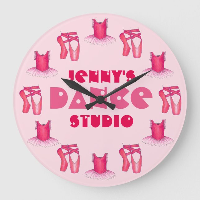Tanzstudio Ballerina Ballerina Tutu Pointe Große Wanduhr (Vorderseite)