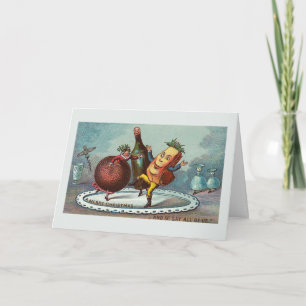 "Tanzt Weihnachtsessen!" Vintage Karte